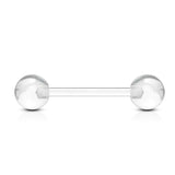 Clear Tongue Bar Transparent Piercing Retainer Barbell - 14G