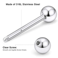 14G Stainless Steel Tongue Bar Piercing