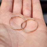 25mm Solid 925 Sterling Silver Rose Gold Round Hoop Earrings