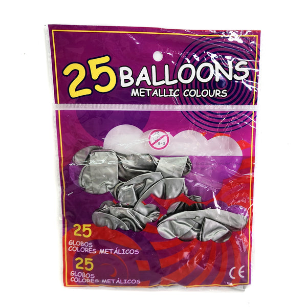 25x Silver Balloons