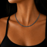 2mm Solid 925 Oxidized Sterling Silver Curb Chain Necklace