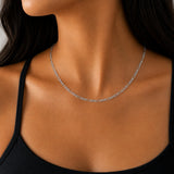 2mm Solid 925 Sterling Silver Figaro Chain Necklace