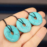 30mm Turquoise Donut Pendant Necklace