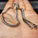 5mm Solid Stainless Steel Wheat Chain Necklace
