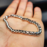 5mm Wheat Braid Solid Stainless Steel Chain Bracelet