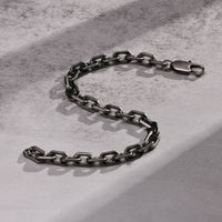 6.5mm Rustic Antique Stainless Steel Rolo Chain Bracelet