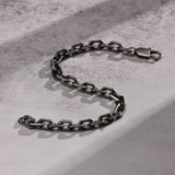 6.5mm Rustic Antique Stainless Steel Rolo Chain Bracelet