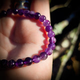 6mm Natural Amethyst Elastic Bracelet