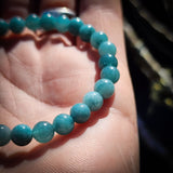 6mm Natural Aquamarine Stone Bracelet