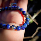 Natural Lapis Lazuli Elastic Bead Bracelet