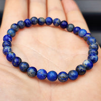 6mm Natural Lapis Lazuli Elastic Bead Bracelet