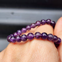6mm Natural Amethyst Elastic Bracelet