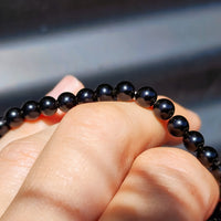 6mm Natural Obsidian Elastic Bead Bracelet