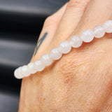 6mm White Quartz Elastic Bracelet