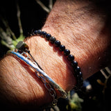 Natural Obsidian Elastic Bead Bracelet