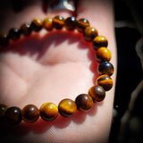 6mm Natural Tigers Eye Elastic Bracelet
