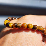 6mm Natural Tigers Eye Elastic Bracelet