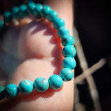 6mm Turquoise Stones Elastic Bracelet