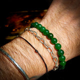 8mm Nephrite Jade / Greenstone Elastic Bracelet