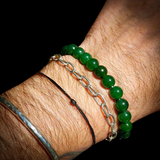8mm Nephrite Jade / Greenstone Elastic Bracelet