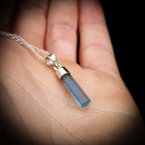 925 Sterling Silver & Natural Aquamarine Stick Handmade Pendant Necklace