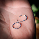 12mm Solid 925 Sterling Silver Sleeper Hoop Earrings