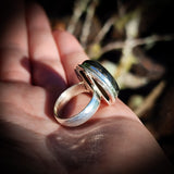 (Q) Solid 925 Sterling Silver & Natural Labradorite Round Handmade Ring