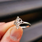 Solid 925 Sterling Silver 15mm Celtic Knot Heart Ring