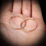 25mm Solid 925 Sterling Silver Rose Gold Round Hoop Earrings