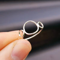 (Q) Solid 925 Sterling Silver 3 Circle Ring