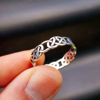 Solid 925 Sterling Silver 5.8mm Celtic Band Ring
