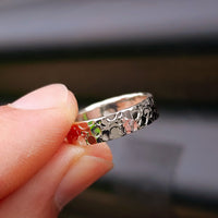 (R) Solid 925 Sterling Silver Textured Hammer Finish 5mm Band Ring