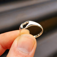 Solid 925 Sterling Silver Irregular Heart Ring