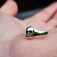 Solid 925 Sterling Silver 9mm Skull Ring