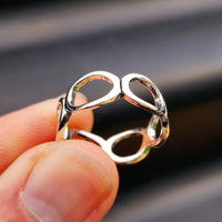 Solid 925 Sterling Silver Wide Irregular Hole Ring