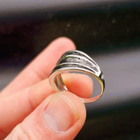Solid 925 Sterling Silver Black Oxidized Wide Cuff Ring