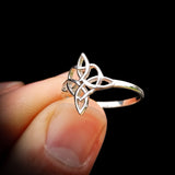 (Q) Solid 925 Sterling Silver 15mm Celtic Knot Heart Ring