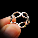 Solid 925 Sterling Silver Wide Irregular Hole Ring