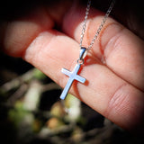 Solid 925 Sterling Silver Cross Pendant Necklace
