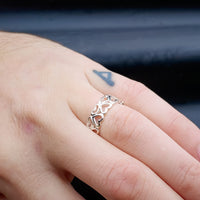 Solid 925 Sterling Silver Double Heart Band Ring