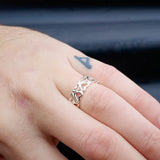 Solid 925 Sterling Silver Double Heart Band Ring
