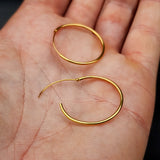 25mm Solid 925 Sterling Silver Gold Round Hoop Earrings