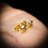 Solid 925 Sterling Silver Gold Skull Stud Earrings