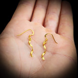 Solid 925 Sterling Silver Gold Twisted Hook Earrings