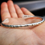 Solid 925 Sterling Silver Rustic Hammer Finish Handmade Bracelet