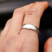 Solid 925 Sterling Silver 6mm Matte Finish Band Ring