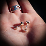 925 Sterling Silver & Rose Quartz Stud Earrings