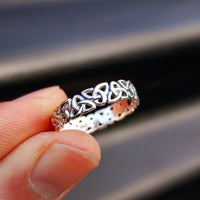 Solid 925 Sterling Silver Trinity Knot Celtic Band Ring