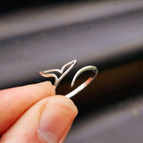 (Q) Solid 925 Sterling Silver Whale Tail Ring