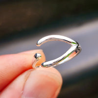 Adjustable Solid 925 Sterling Silver Wishbone Ring